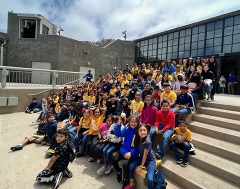 Summer School students on the steps of the Monterey Bay Aquarium
